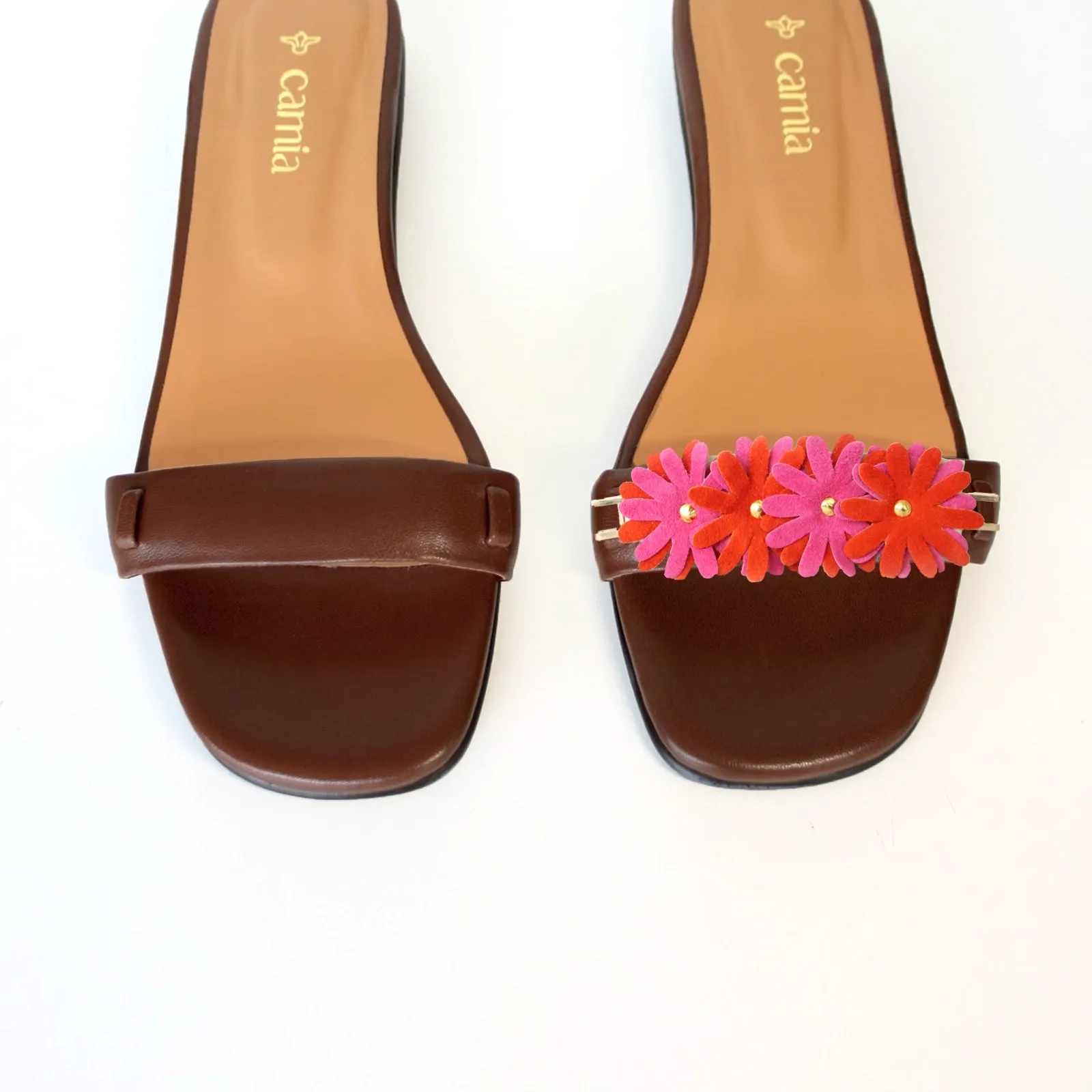 Espresso Flat Swap Sandal Petit Garden Red