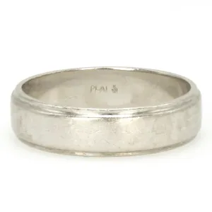 Estate 5 mm Flat Edge Platinum Wedding Band