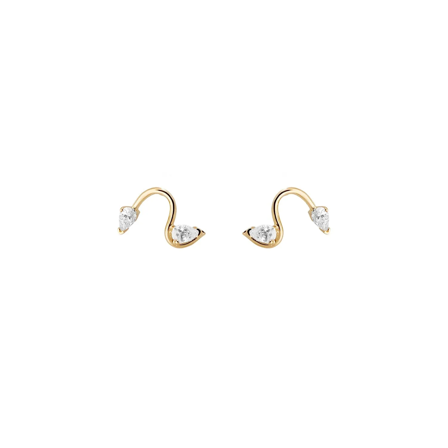 Flat Back Ohana Diamond Wave Stud