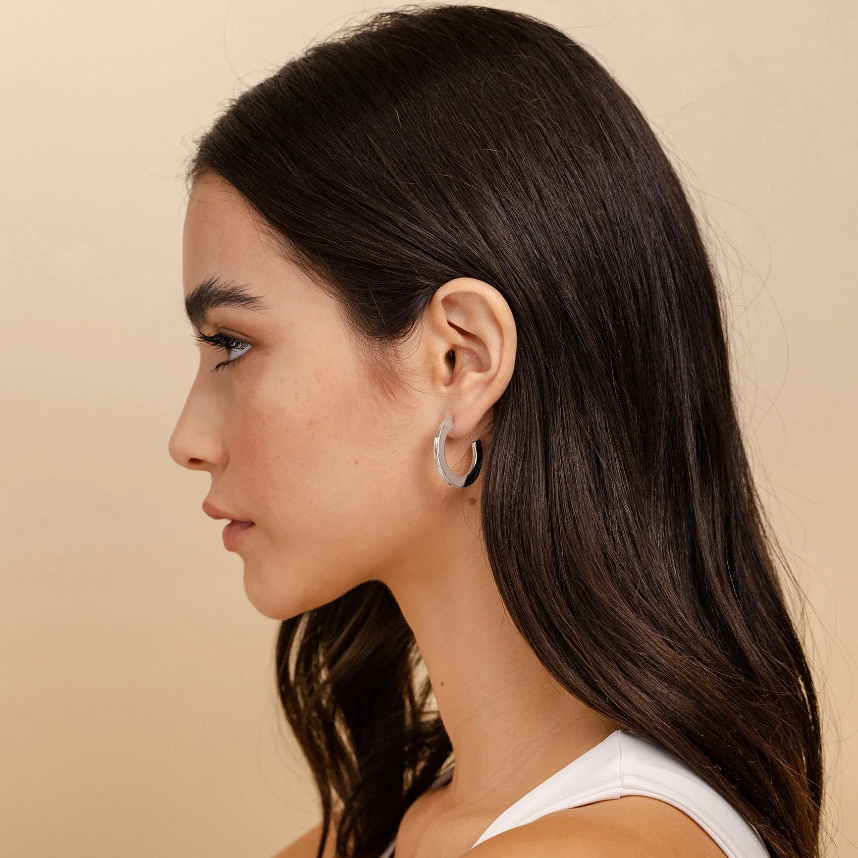 Flat Gold Hoops