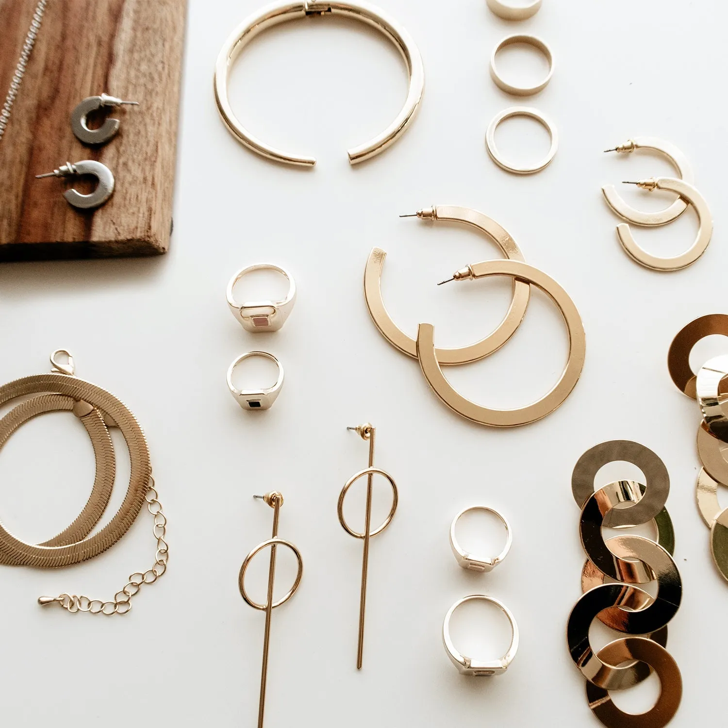 Flat Gold Hoops