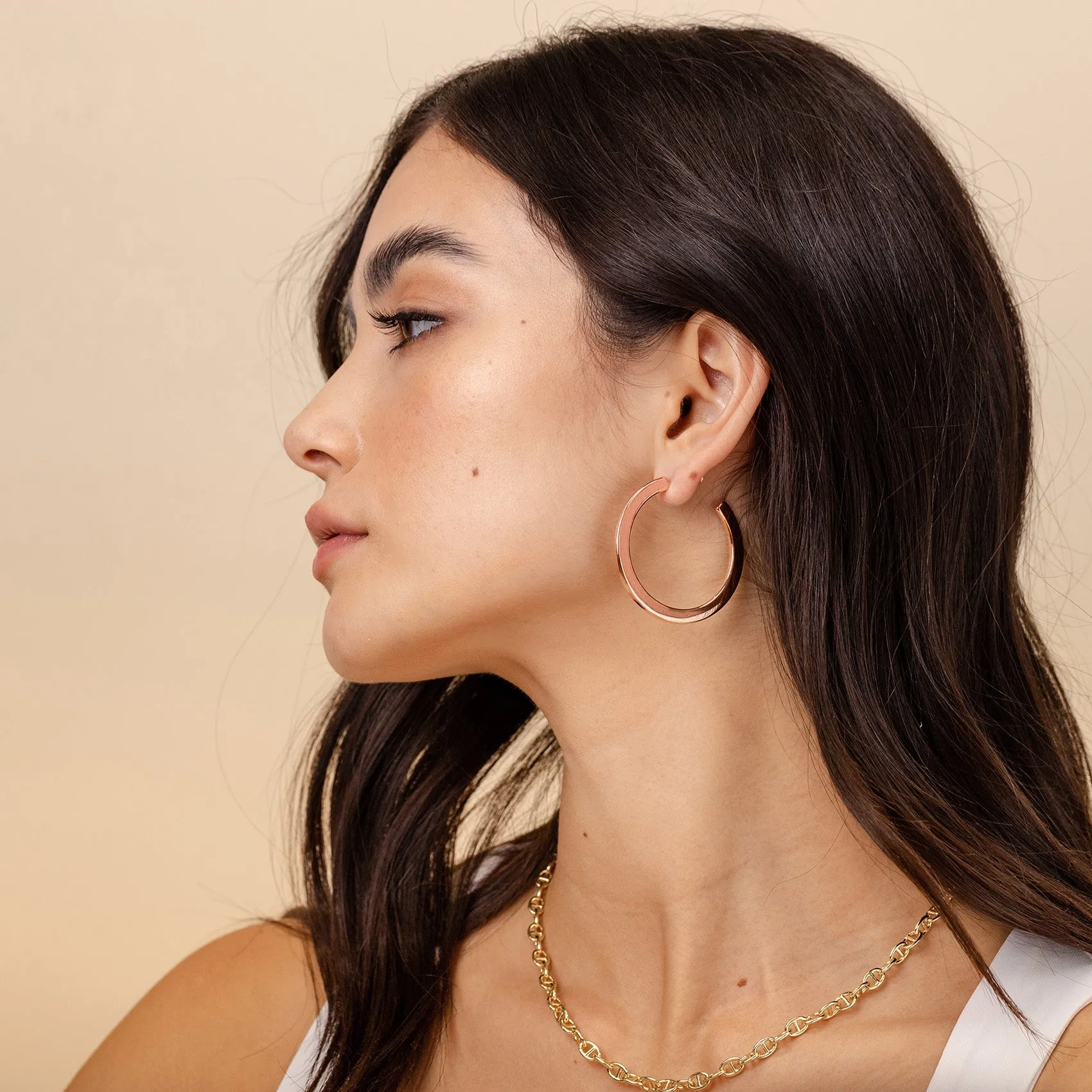 Flat Gold Hoops
