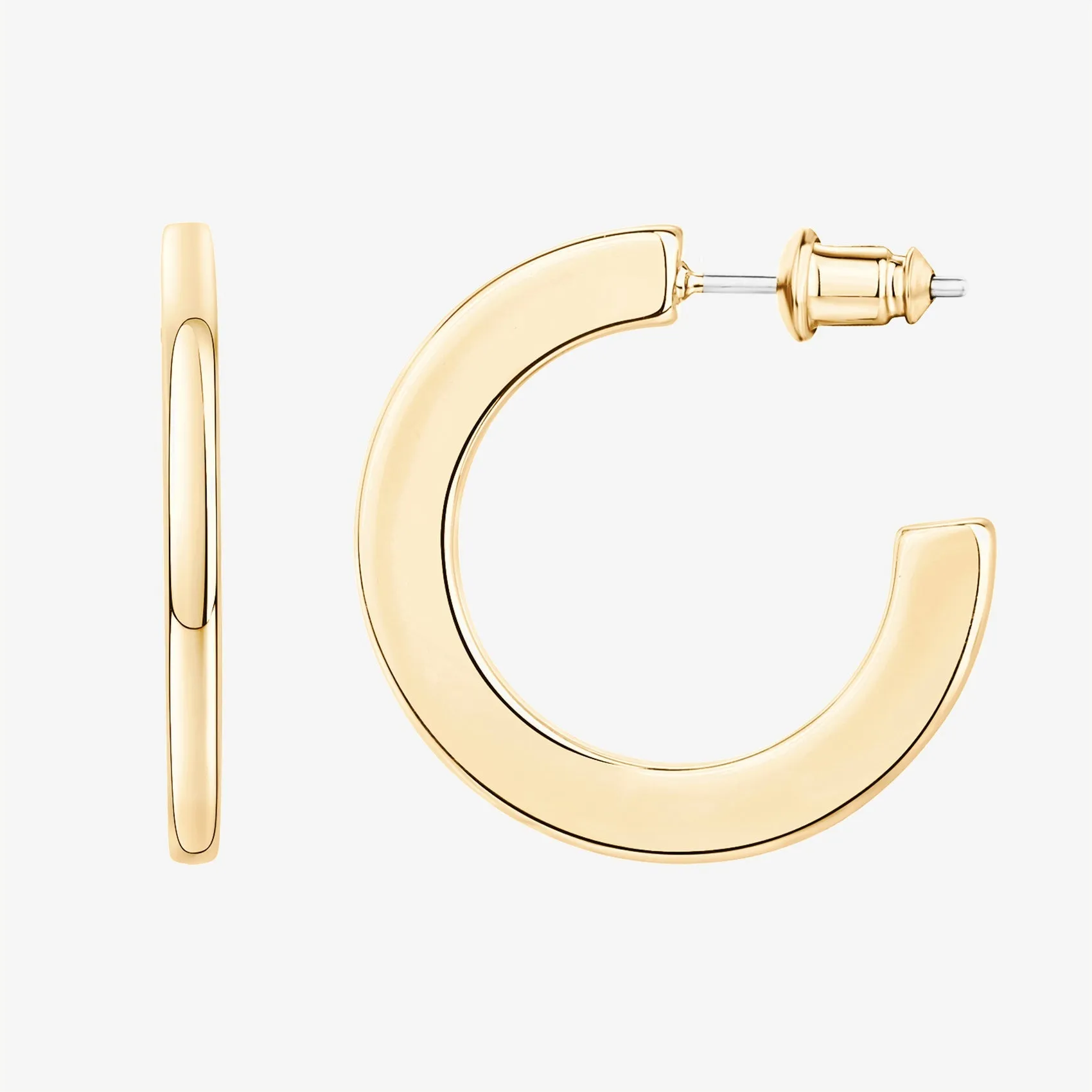 Flat Gold Hoops
