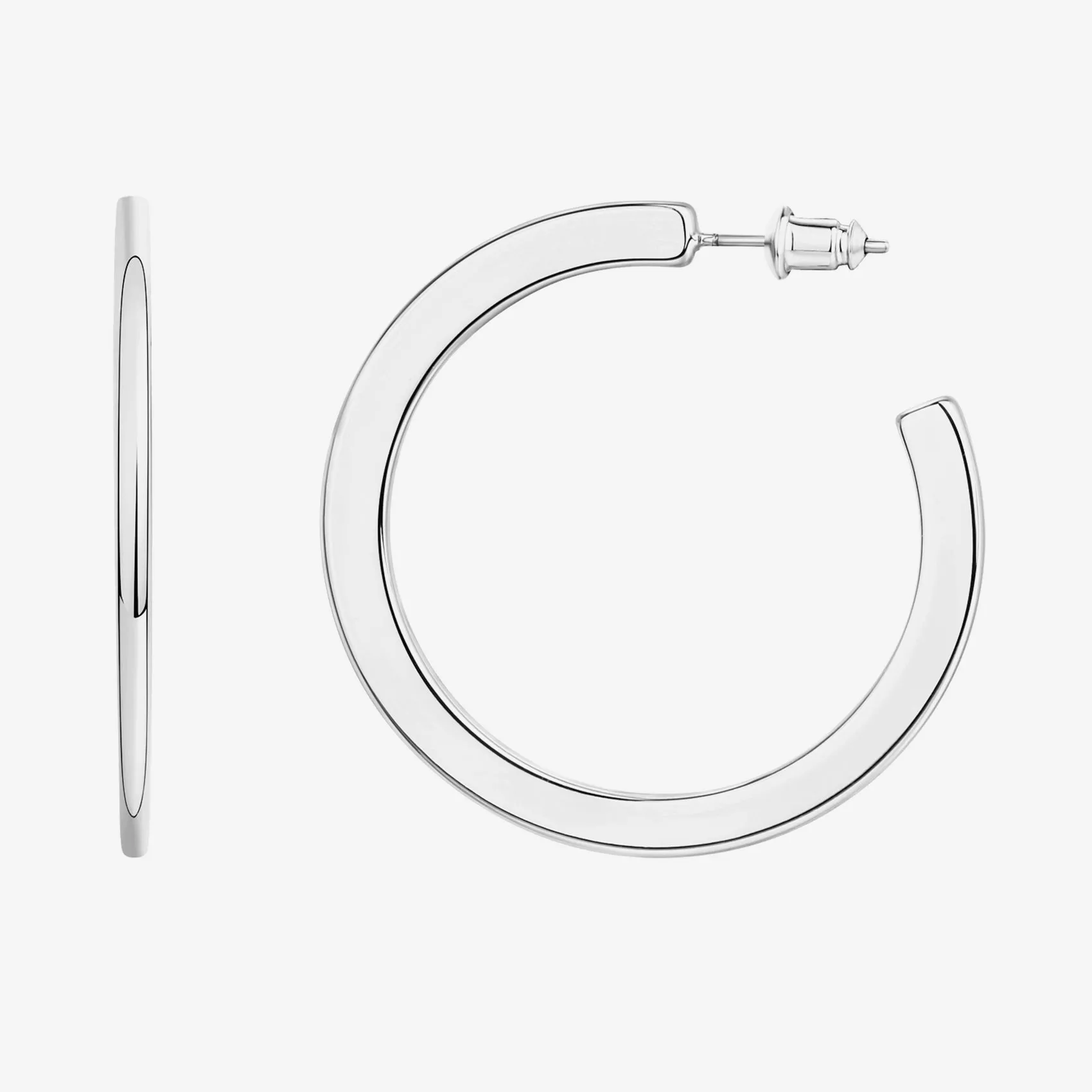 Flat Gold Hoops
