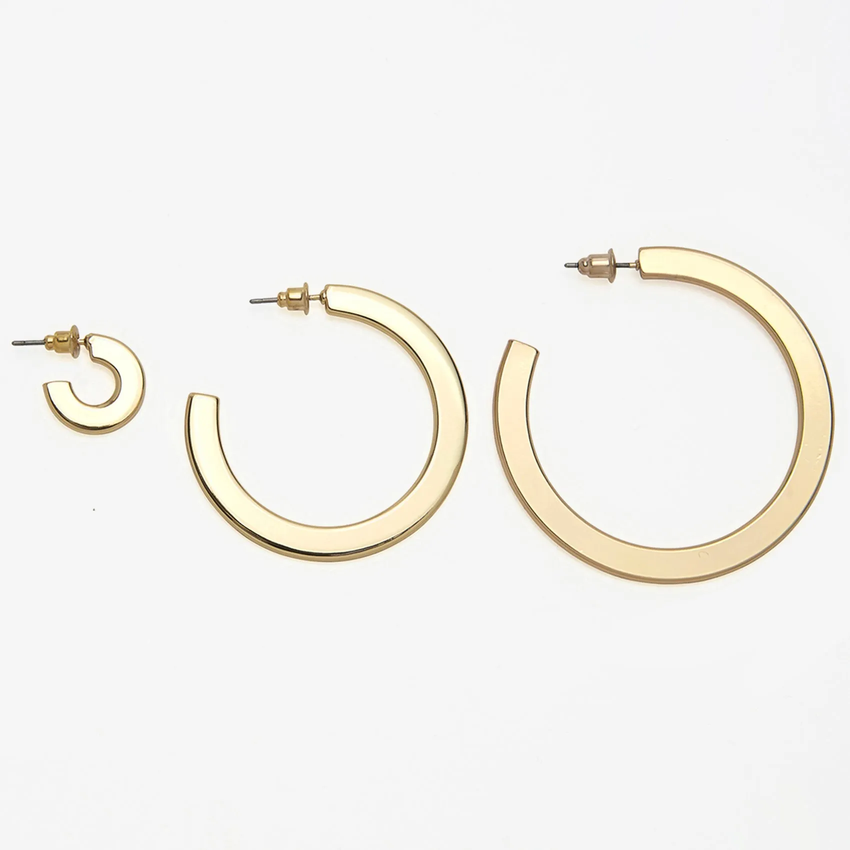 Flat Gold Hoops