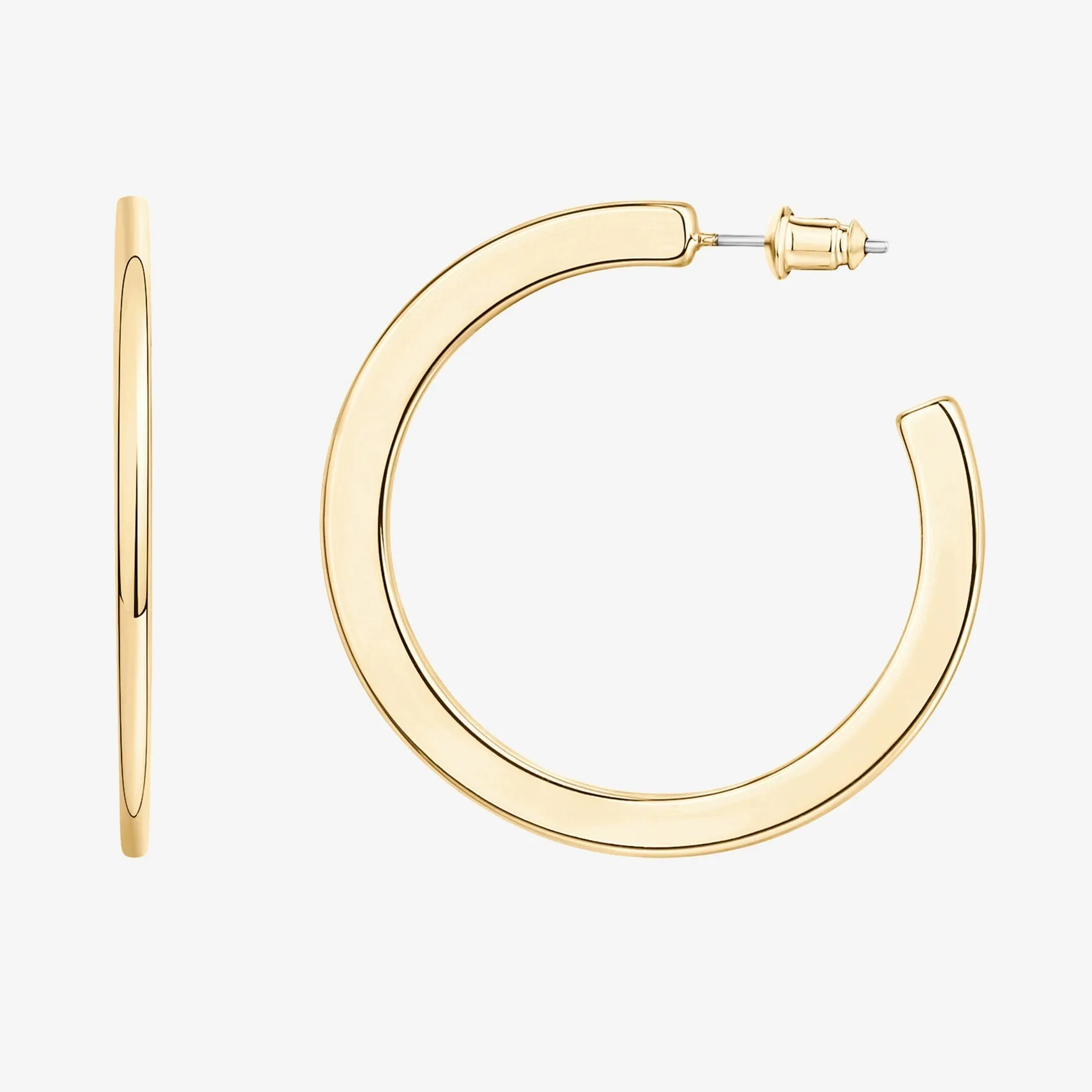 Flat Gold Hoops