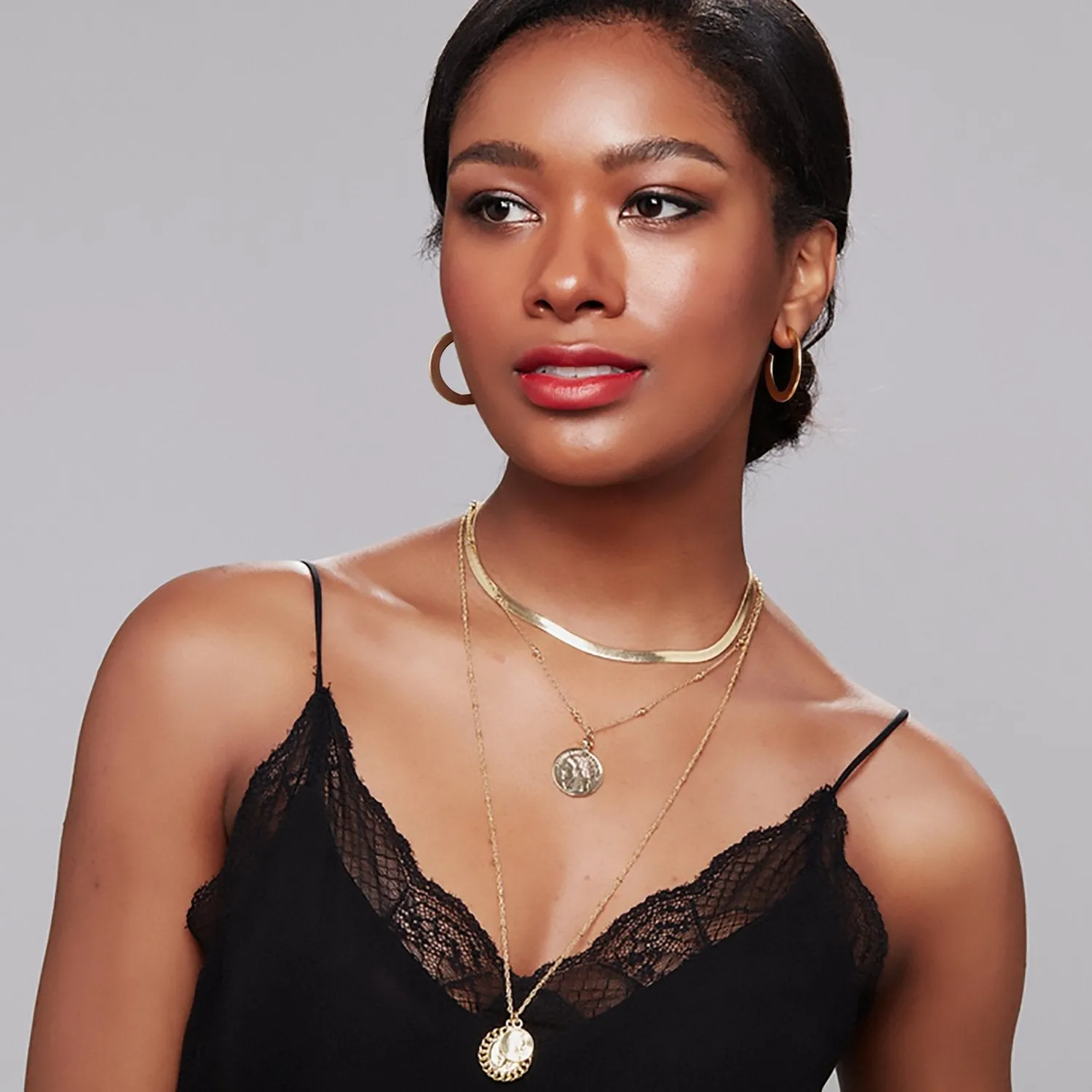 Flat Gold Hoops