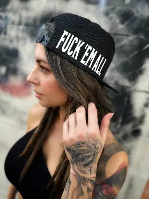 FUCK 'EM ALL SIDE STYLE BLACK HAT