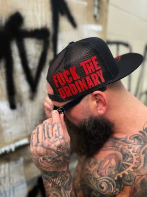 FUCK THE ORDINARY SIDE STYLE BLACK HAT