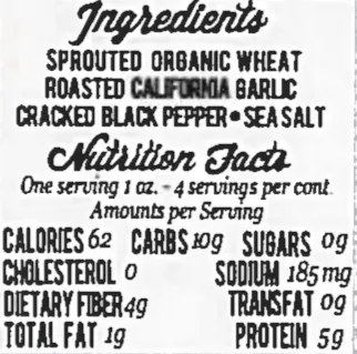 Garlic Pepper Flat Bread Crisps 4 Pack