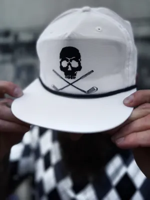 GOLF SKULL WHITE HAT