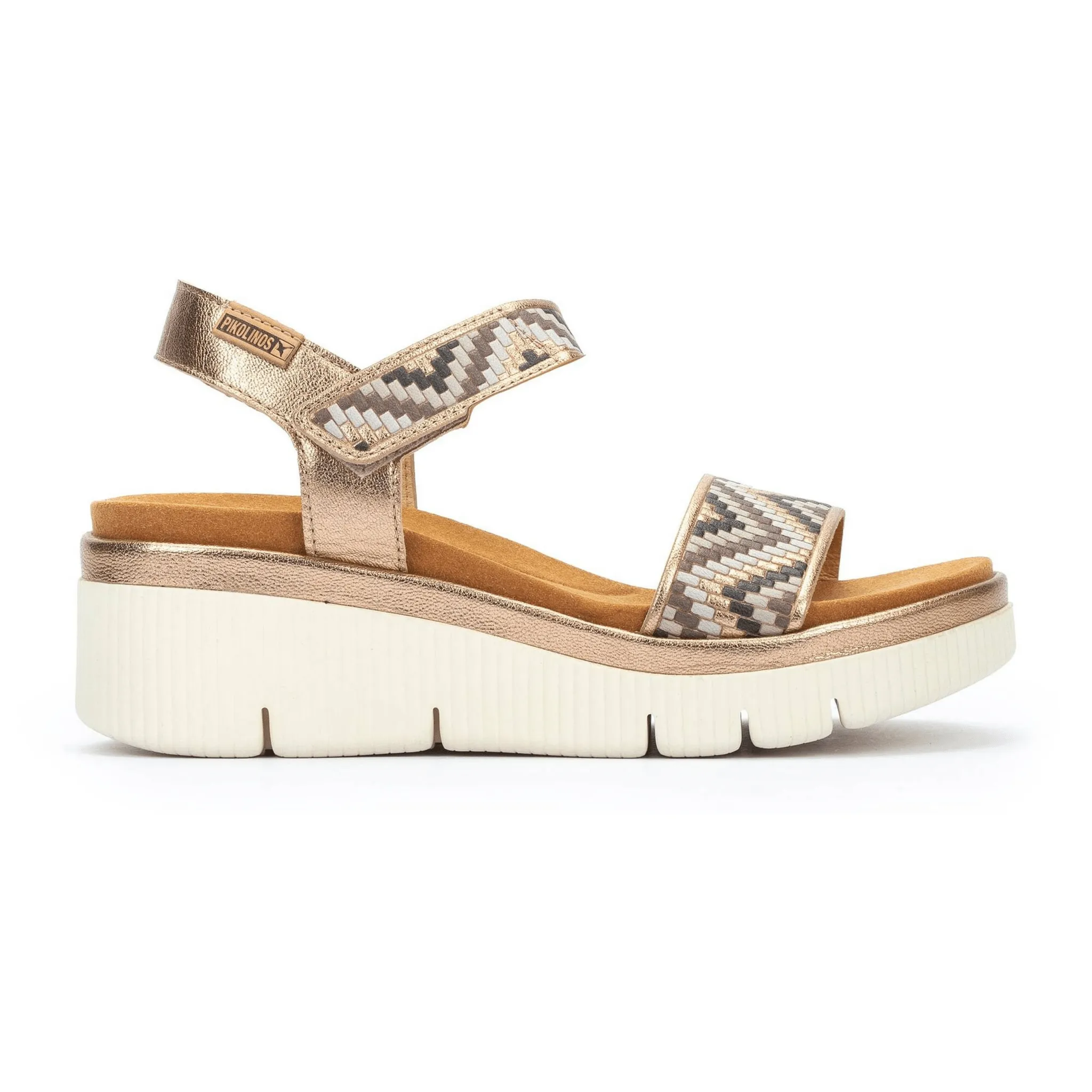 Gomera Chevron Sandal | Leather | Champagne