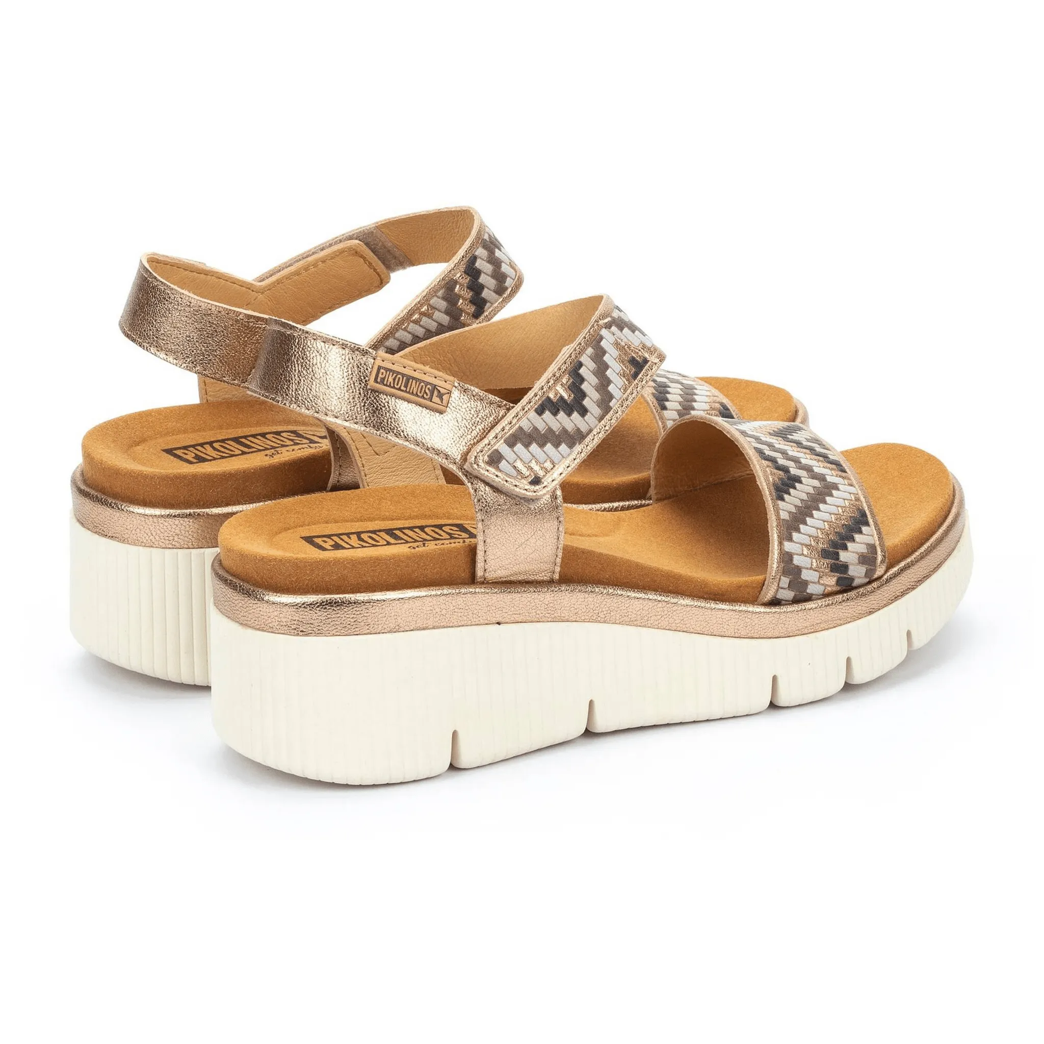 Gomera Chevron Sandal | Leather | Champagne