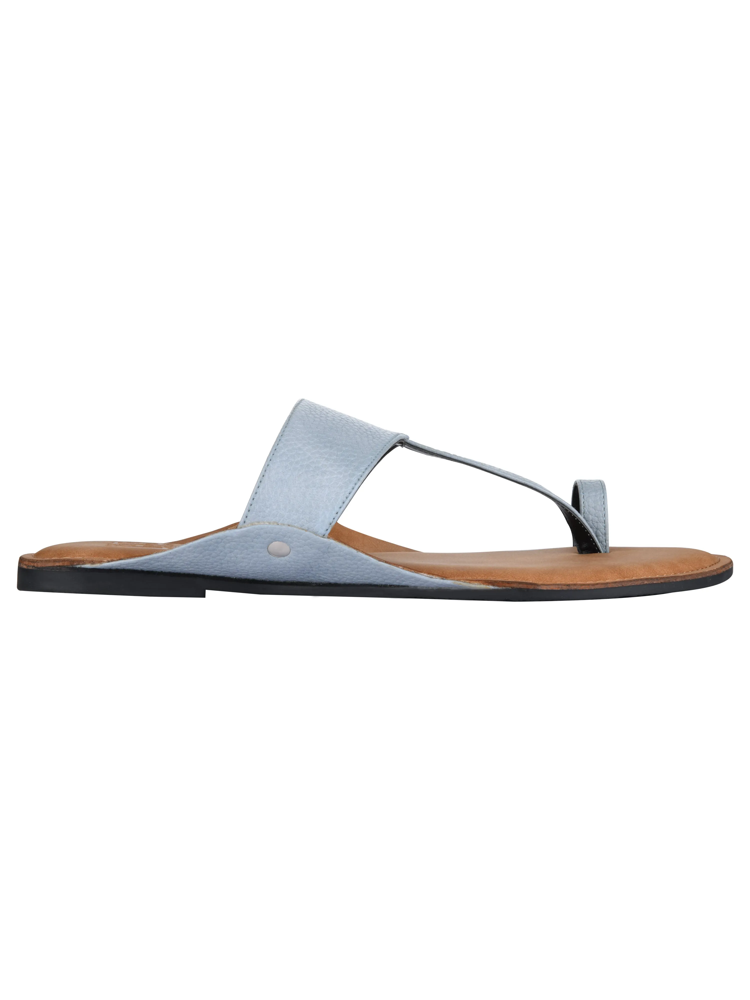 Grey Kolhapuri Flat Sandals For Women