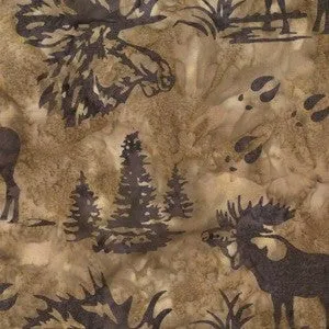 Hoffman Fabrics Mocha Brown Bull Moose Batik Fat Quarter N2911-171-Mocha