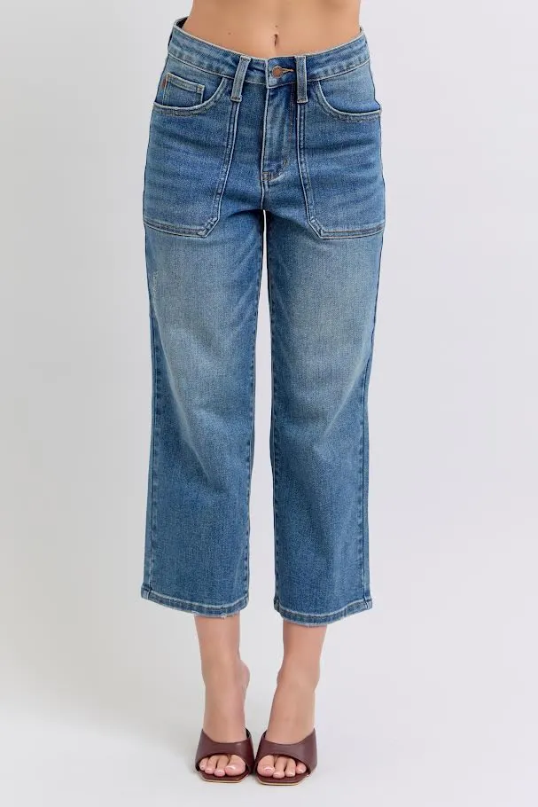 HW Utility Pocket Crop Jean - Medium Wash