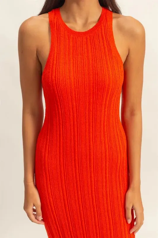 HYFVE Round Neck Bodycon Ribbed Knit Dress