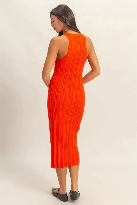 HYFVE Round Neck Bodycon Ribbed Knit Dress