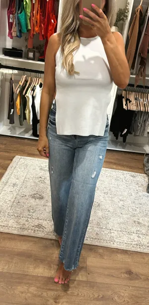 Jenna High Rise Wide Leg Denim Jeans