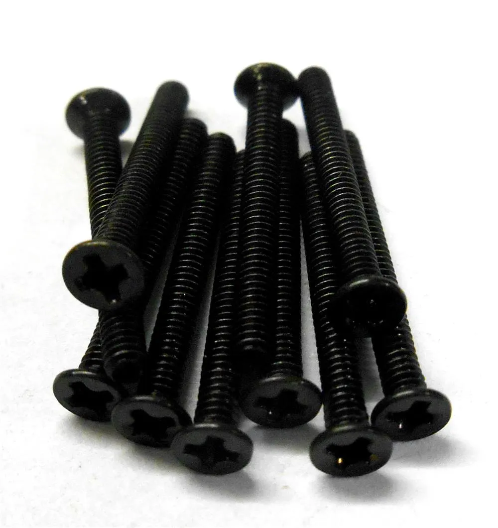 KM218 M2 x 18mm 2 x 18 Black Cross Flat Head Countersunk Screw 10 Metric Thread