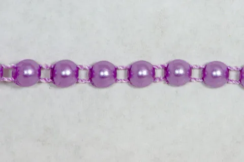 Lavender Fused Pearl String Half Beads 6mm 36 Yards
