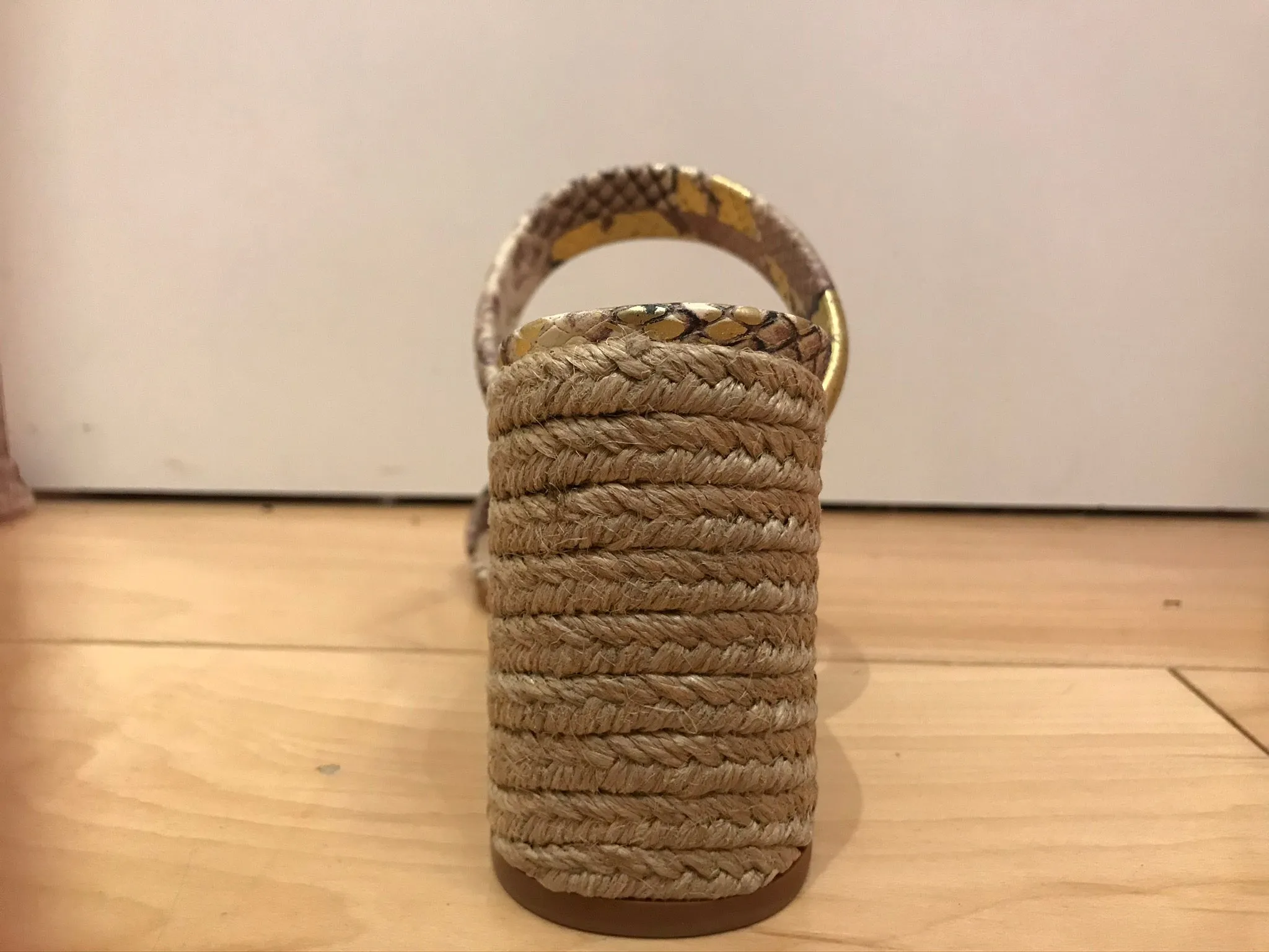 Leather Strap Jute Heel Sandal