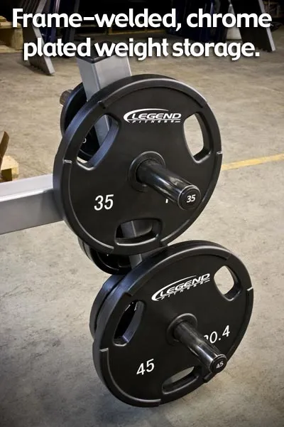 LEGEND FITNESS OLYMPIC FLAT BENCH W/ PLATE STORAGE 3150