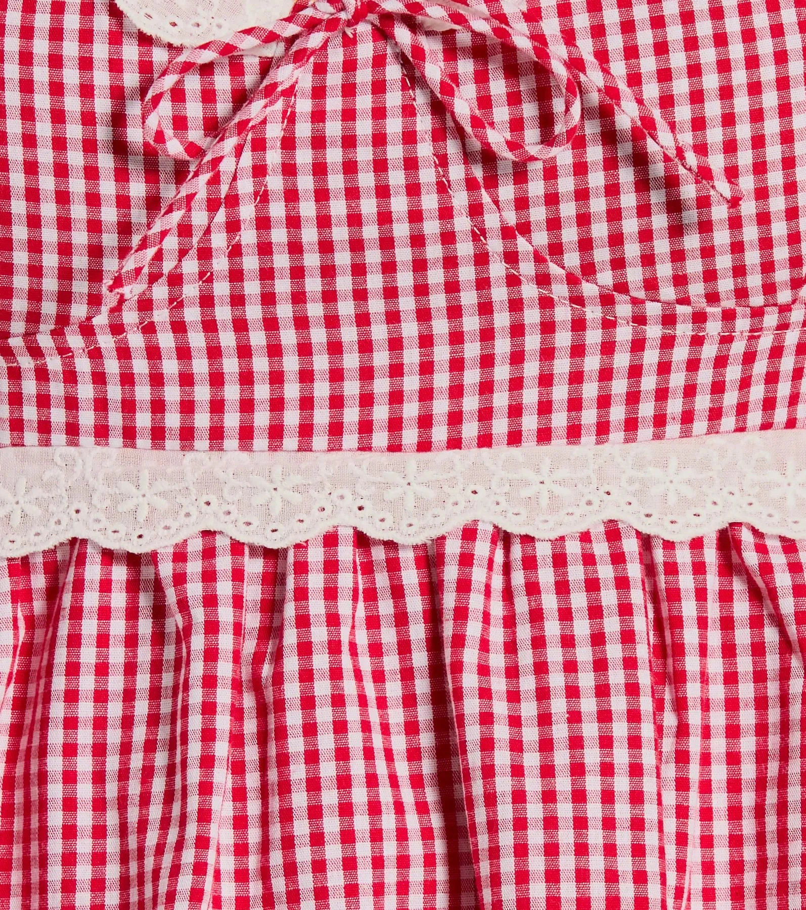 Life's A Picnic Sweetheart Lace Gingham Mini Dress