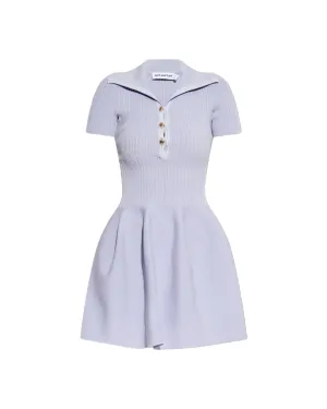 Lilac Ribbed Knit Mini Dress