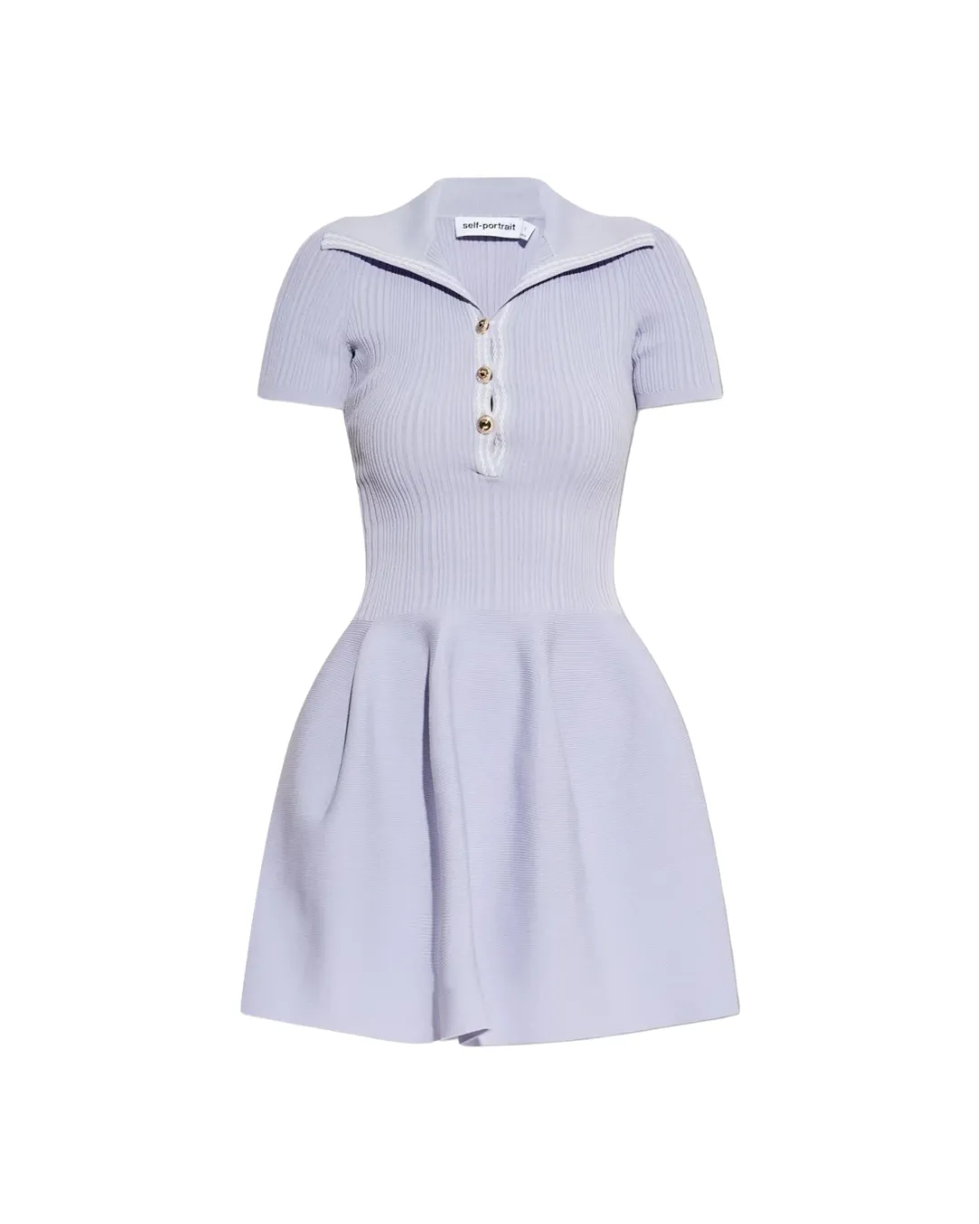 Lilac Ribbed Knit Mini Dress