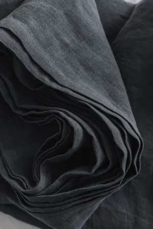 Linen flat sheet - dark gray