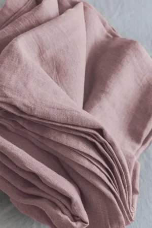 Linen flat sheet - pink