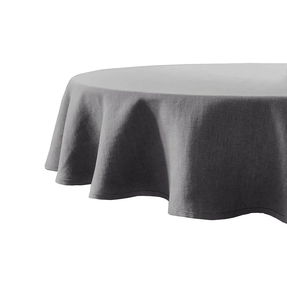 Linen Round Tablecloth - Charcoal