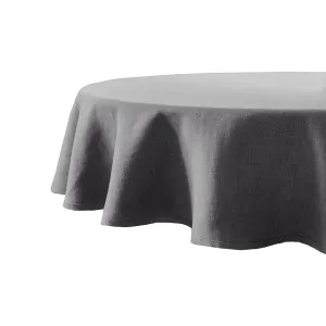 Linen Round Tablecloth - Charcoal
