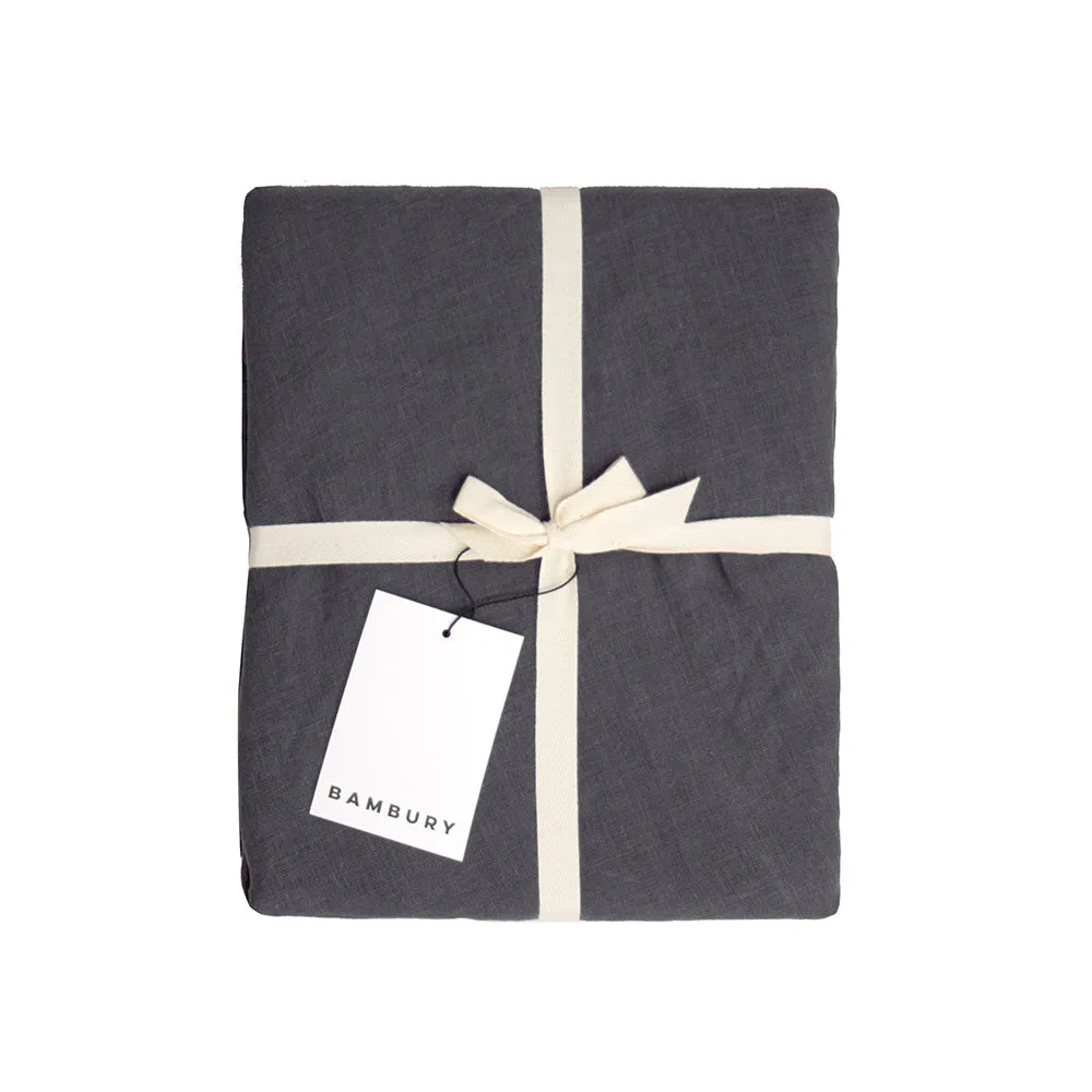 Linen Round Tablecloth - Charcoal