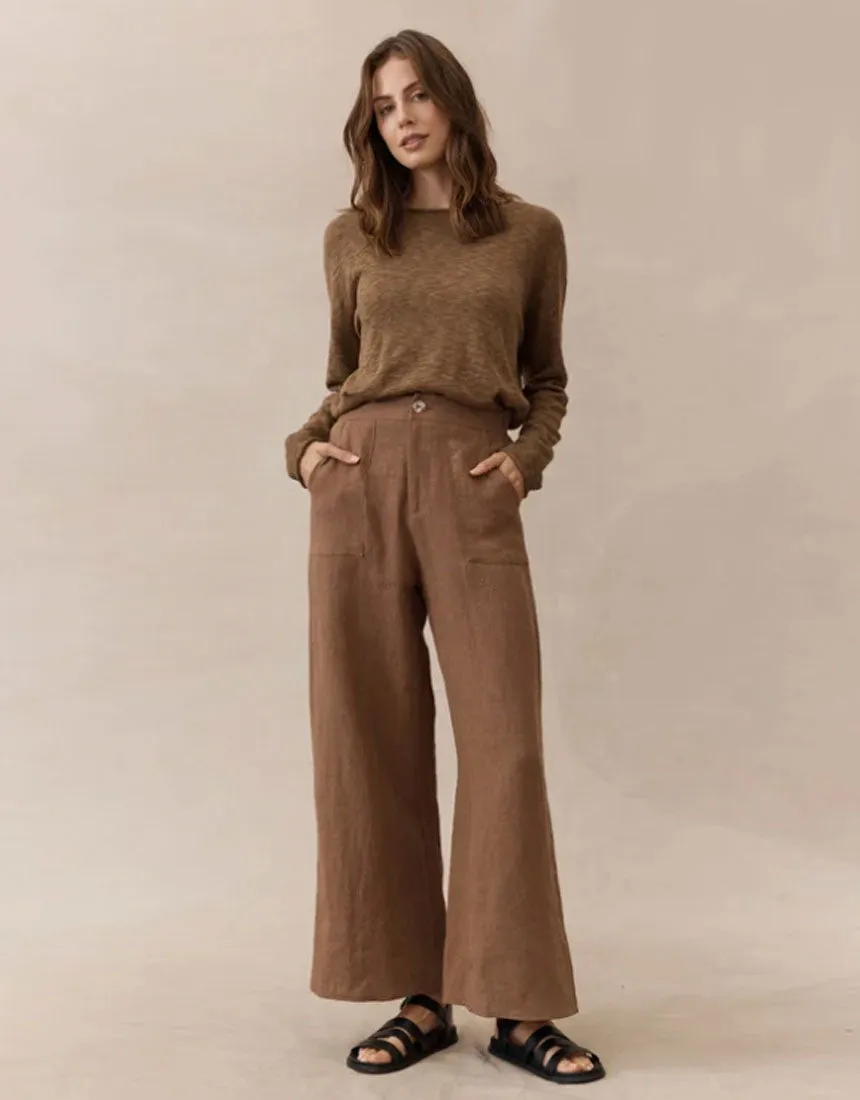 Little Lies Jude Linen Pants - Camel