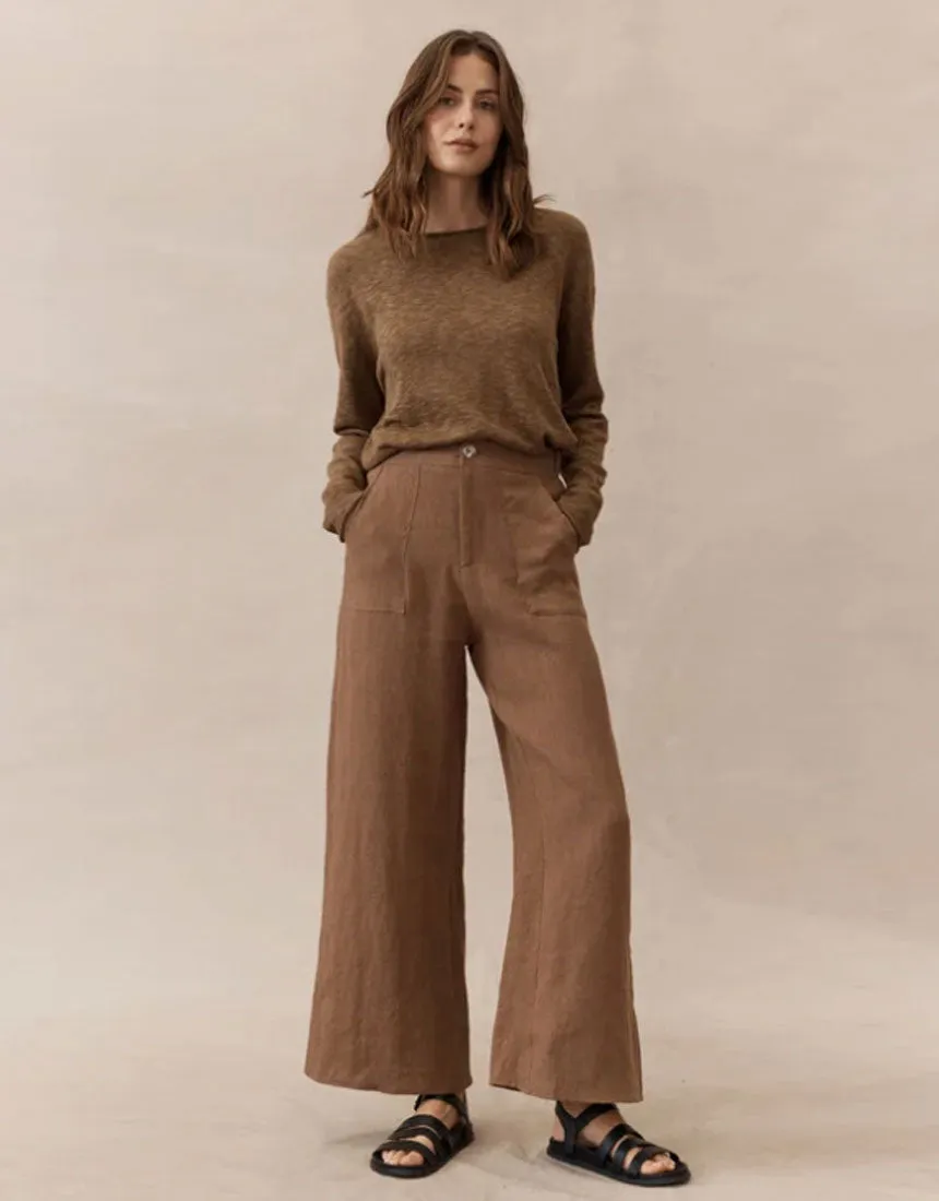Little Lies Jude Linen Pants - Camel