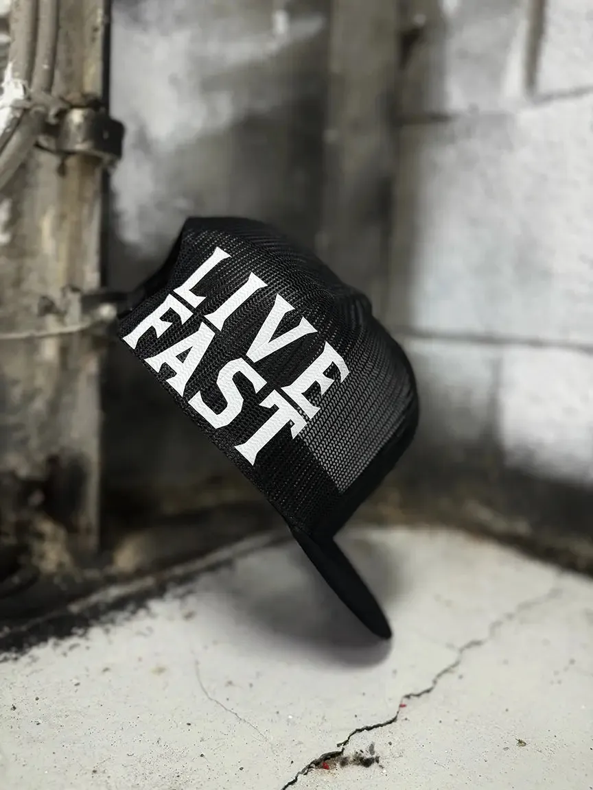 LIVE FAST SIDE STYLE BLACK HAT