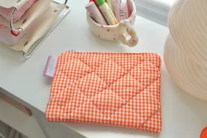 Medium Pouch - Orange Gingham