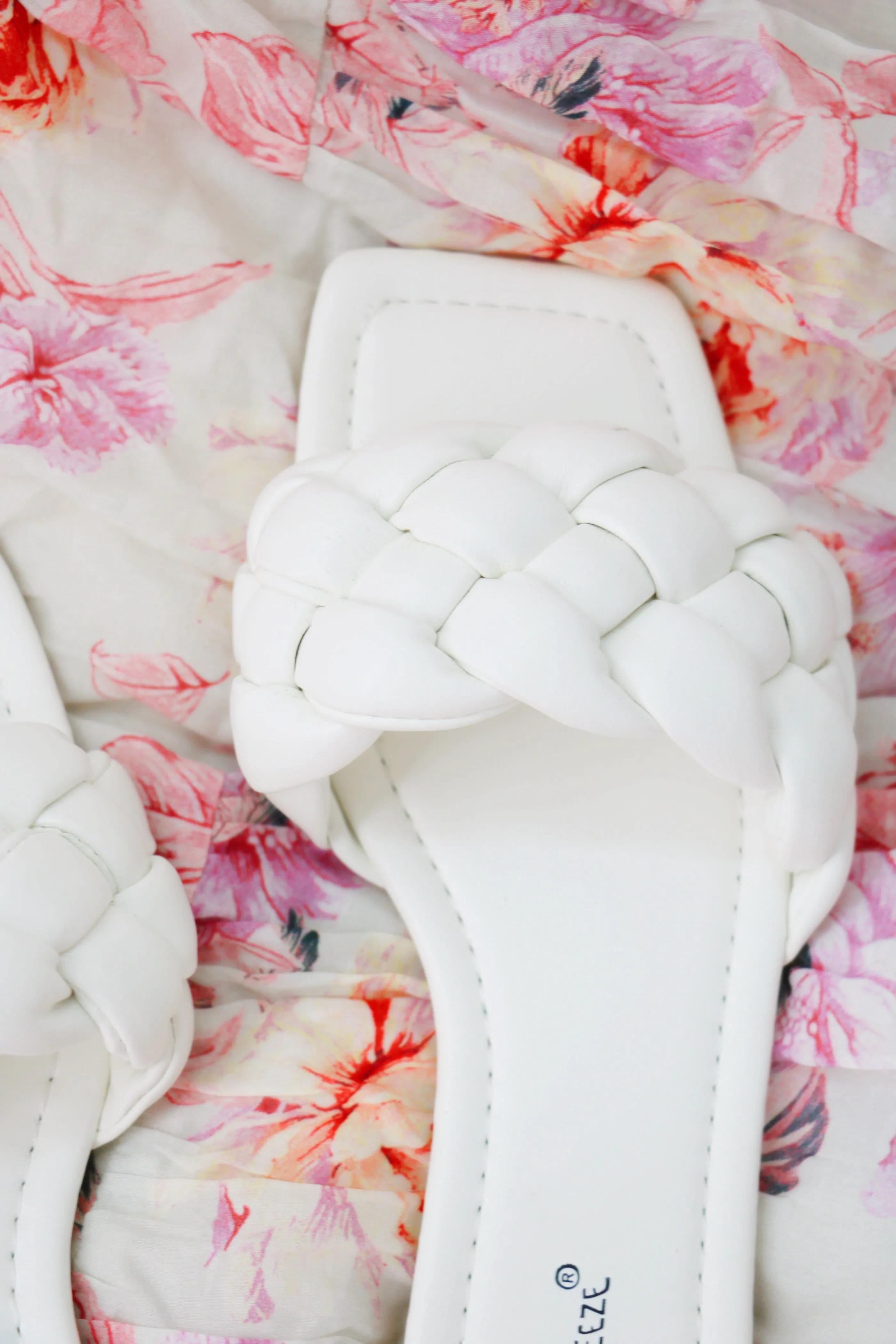 Mia White Braided Sandals