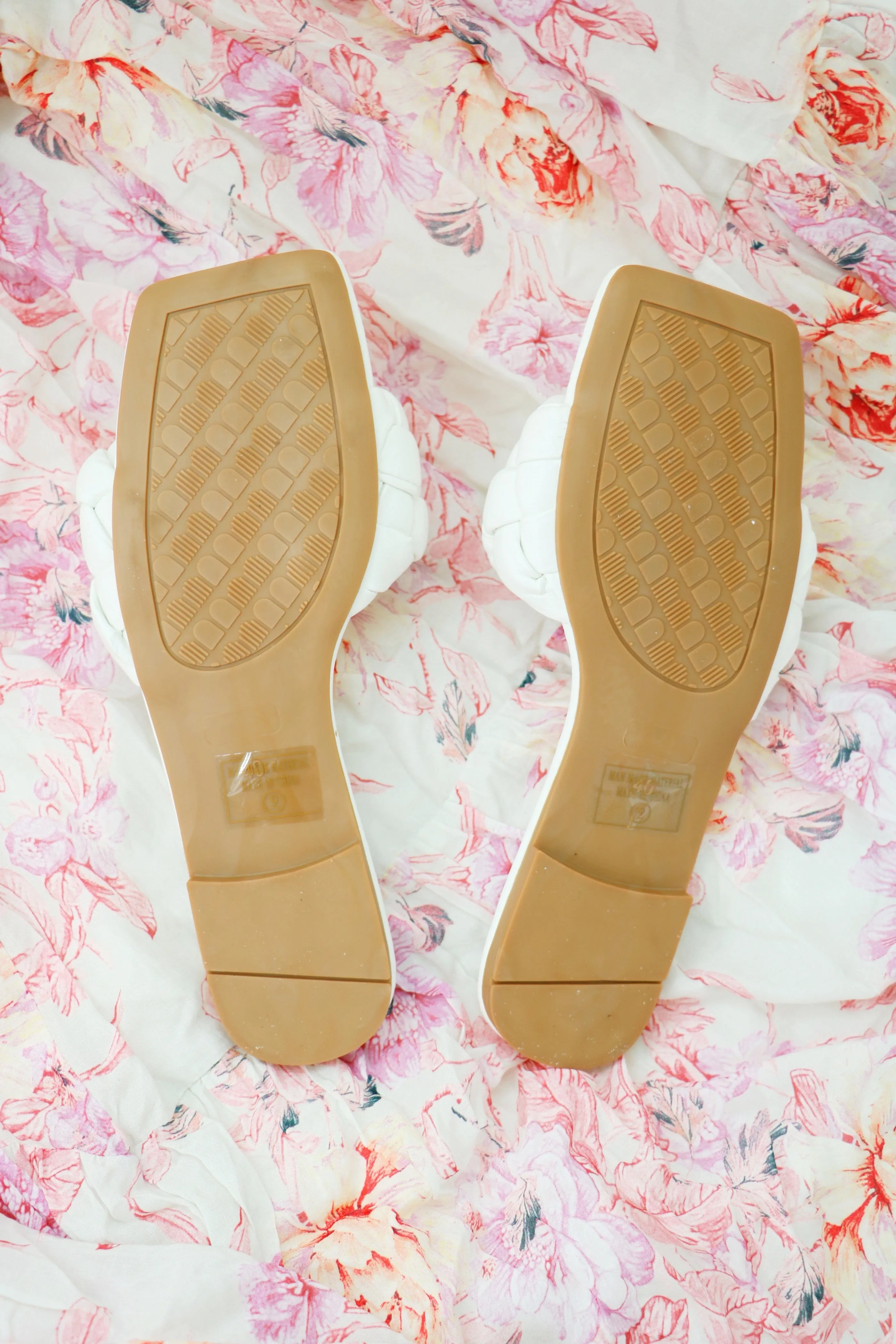 Mia White Braided Sandals