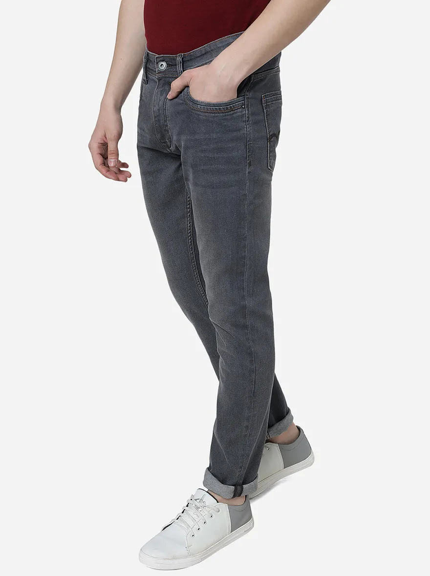 Mid Grey Washed Slim Fit Jeans | Greenfibre