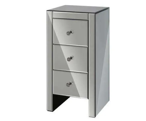 Mirrored Bedside Tables - Grey