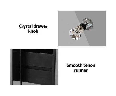 Mirrored Bedside Tables - Grey