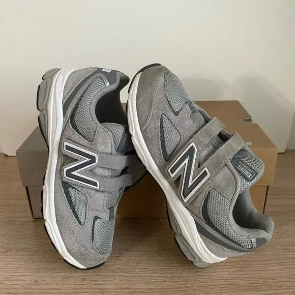 New Balance 888 Grey/White Hook &amp; Loop Kids Sneakers - SZ 3 Y Wide