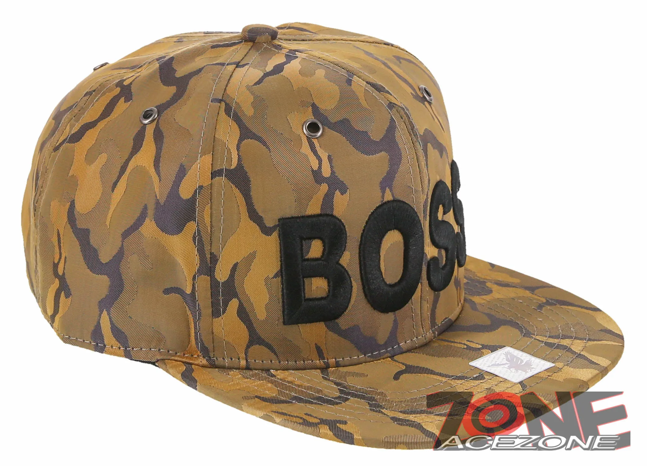 NEW! BOSS FLAT BILL SNAPBACK BASEBALL CAP HAT CAMOUFLAGE KHAKI