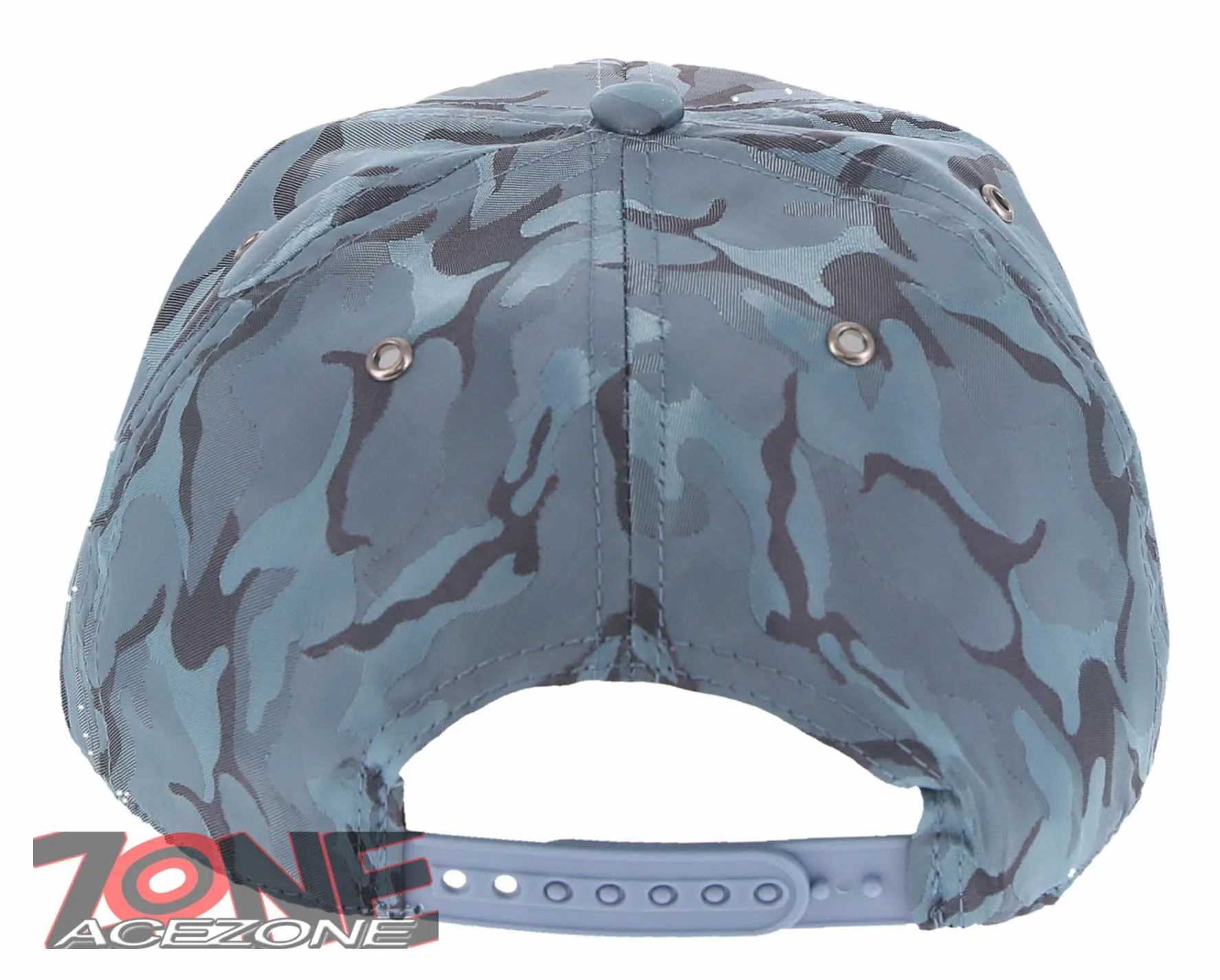 NEW! CALIFORNIA REPUBLIC BEAR STAR FLAT BILL BASEBALL CAP HAT CAMOUFLAGE COBALT