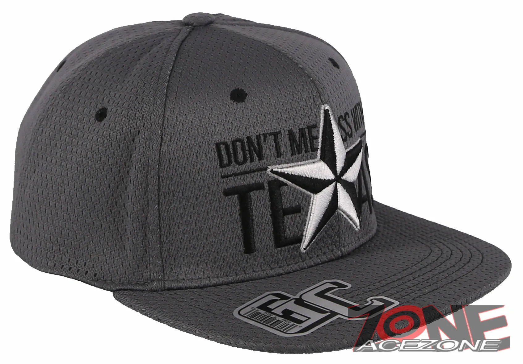 NEW! DON'T MESS WITH TEXAS STATE STAR FLAT BILL SNAPBACK BASEBALL CAP HAT GRAY
