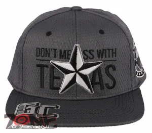 NEW! DON'T MESS WITH TEXAS STATE STAR FLAT BILL SNAPBACK BASEBALL CAP HAT GRAY