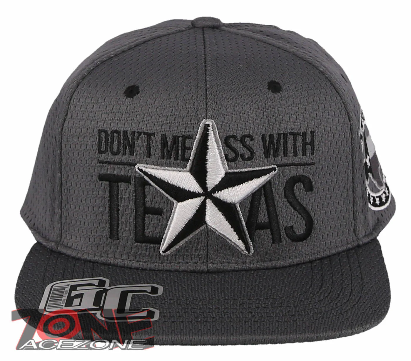 NEW! DON'T MESS WITH TEXAS STATE STAR FLAT BILL SNAPBACK BASEBALL CAP HAT GRAY
